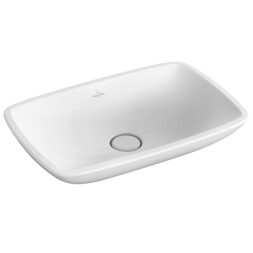 Умивальник на стільницю VILLEROY & BOCH LOOP & FRIENDS 58х38 см в комплекті з донним клапаном та підставкою (51540001) (Сантехнічний недолив)