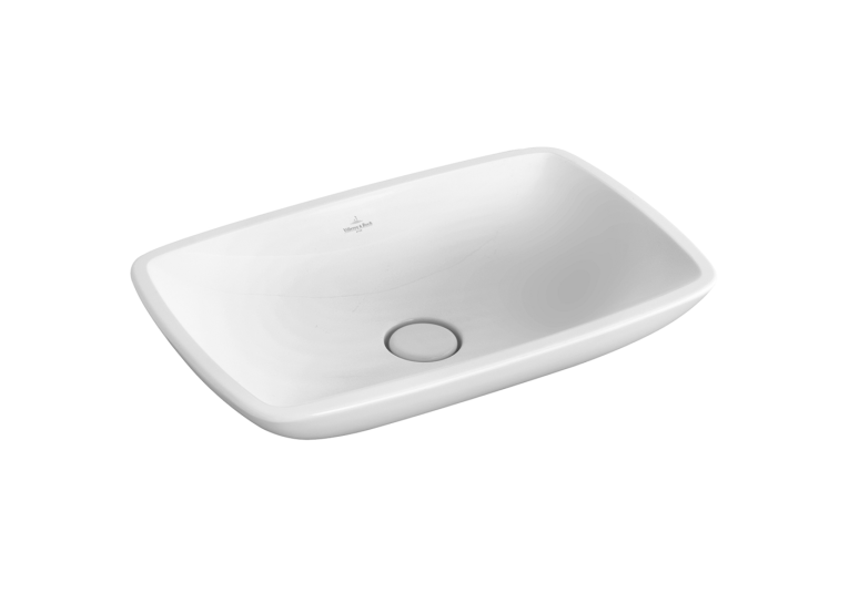 Умивальник на стільницю VILLEROY & BOCH LOOP & FRIENDS 58х38 см в комплекті з донним клапаном та підставкою (51540001) (Сантехнічний недолив)