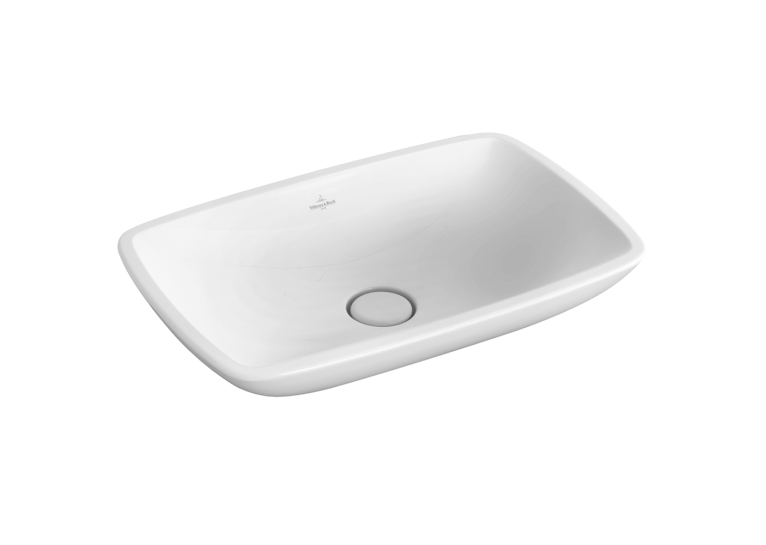Умивальник на стільницю VILLEROY & BOCH LOOP & FRIENDS 58х38 см в комплекті з донним клапаном та підставкою (51540001) (Сантехнічний недолив)
