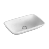 Умивальник на стільницю VILLEROY & BOCH LOOP & FRIENDS 58х38 см в комплекті з донним клапаном та підставкою (51540001) (Сантехнічний недолив)