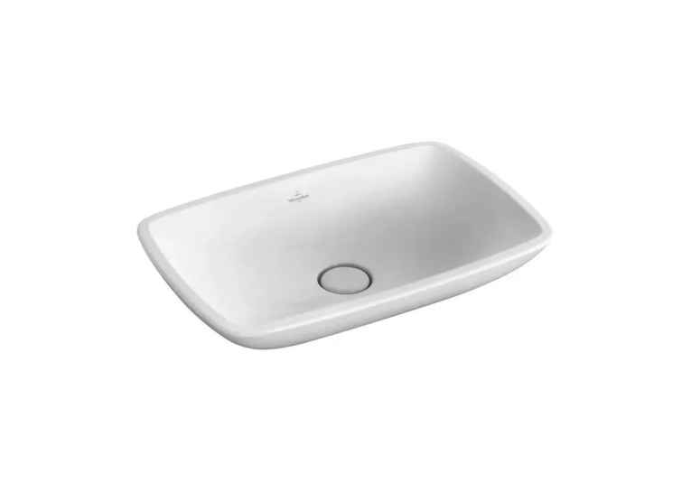 Умивальник на стільницю VILLEROY & BOCH LOOP & FRIENDS 58х38 см в комплекті з донним клапаном та підставкою (51540001) (Сантехнічний недолив)