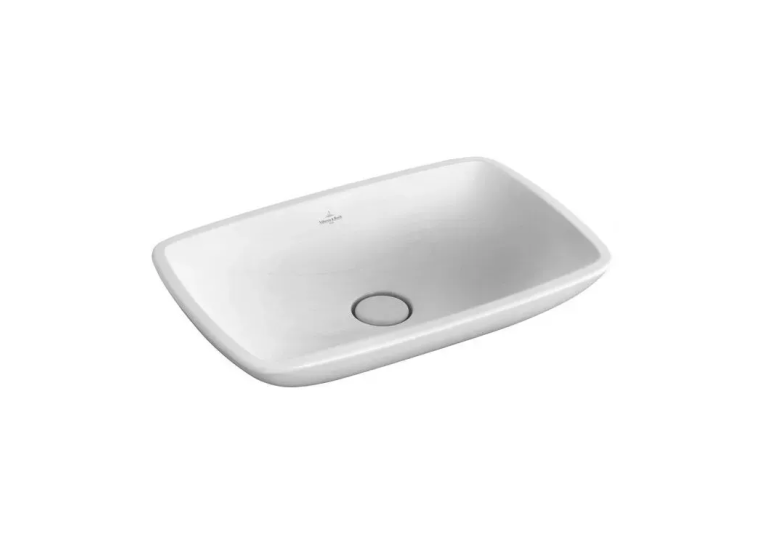 Умивальник на стільницю VILLEROY & BOCH LOOP & FRIENDS 58х38 см в комплекті з донним клапаном та підставкою (51540001) (Сантехнічний недолив)