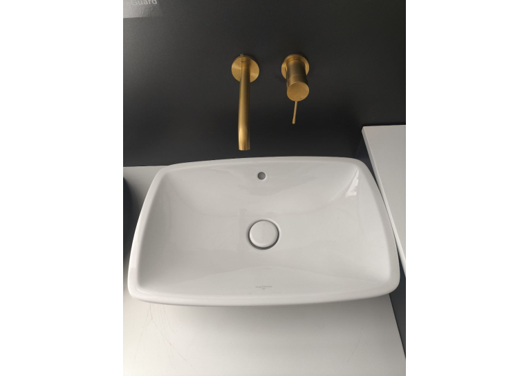 Умивальник на стільницю VILLEROY & BOCH LOOP & FRIENDS 58х38 см в комплекті з донним клапаном та підставкою (51540001) (Сантехнічний недолив)