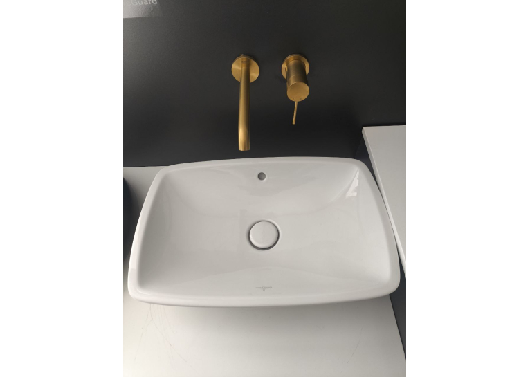 Умивальник на стільницю VILLEROY & BOCH LOOP & FRIENDS 58х38 см в комплекті з донним клапаном та підставкою (51540001) (Сантехнічний недолив)