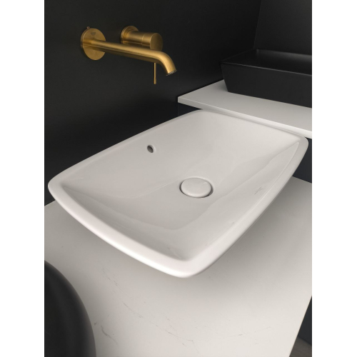 Умивальник на стільницю VILLEROY & BOCH LOOP & FRIENDS 58х38 см в комплекті з донним клапаном та підставкою (51540001) (Сантехнічний недолив)