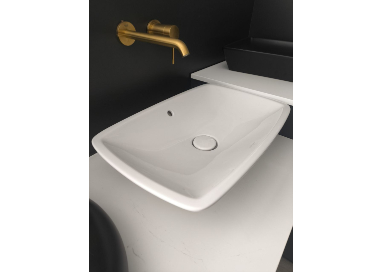 Умивальник на стільницю VILLEROY & BOCH LOOP & FRIENDS 58х38 см в комплекті з донним клапаном та підставкою (51540001) (Сантехнічний недолив)