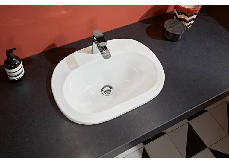 Умывальник овальный врезной в столешницу VILLEROY & BOCH O.NOVO 56х40 см (41615601) UM (Сентехнический недолив)