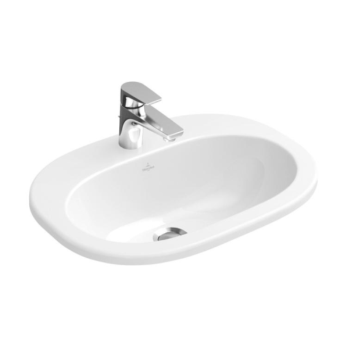 Умивальник овальний врізний в стільницю VILLEROY & BOCH O.NOVO 56х40 см (41615601) UM (Сентехнічний недолив)