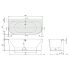 Ванна пристінна кварилова VILLEROY & BOCH Oberon 2.0 180x80см UBQ180OBR9CD00V-01