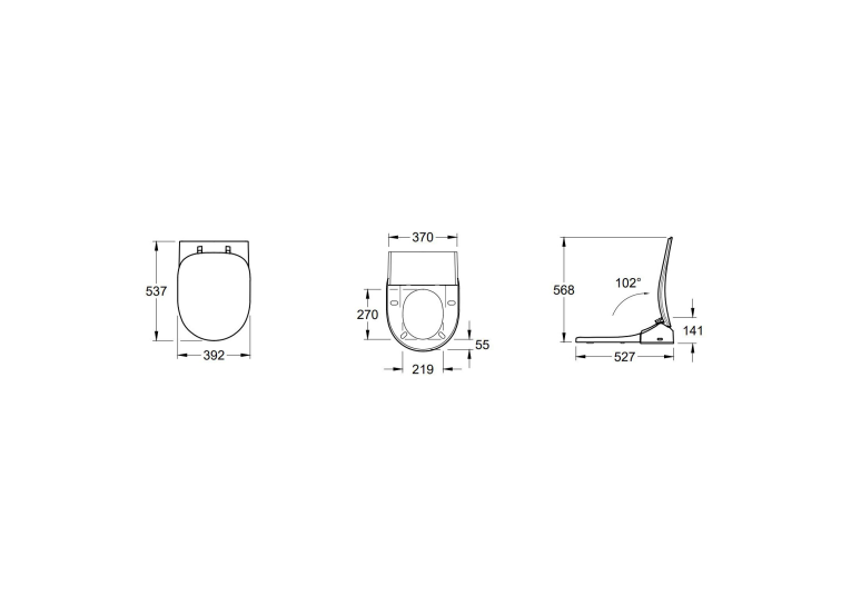  Підвісний унітаз-біде Villeroy & Boch Subway 2.0 ViClean V02EL401 + 5614R5R1