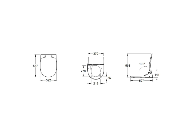 Подвесной унитаз-биде Villeroy & Boch Subway 2.0 ViClean V02EL401 + 5614R5R1