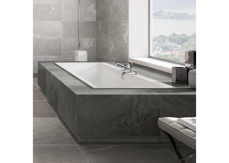 Ванна кварилова прямокутна VILLEROY&BOCH SQUARO EDGE 12 180*80см з ножками та зливом-переливом UBQ180SQE2DV-01 (Знижена в ціні позиція)