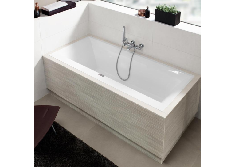 Ванна кварилова прямокутна VILLEROY&BOCH SQUARO EDGE 12 180*80см з ножками та зливом-переливом UBQ180SQE2DV-01 (Знижена в ціні позиція)