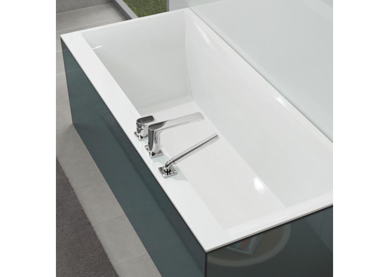 Ванна кварилова прямокутна VILLEROY&BOCH SQUARO EDGE 12 180*80см з ножками та зливом-переливом UBQ180SQE2DV-01 (Знижена в ціні позиція)
