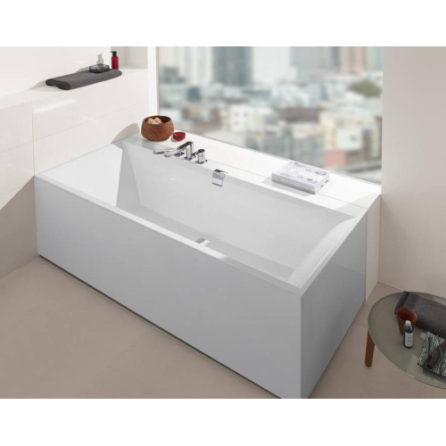 Ванна кварилова прямокутна VILLEROY&BOCH SQUARO EDGE 12 180*80см з ножками та зливом-переливом UBQ180SQE2DV-01