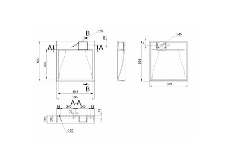  Раковина на пральну машину Vivia Lorena 60x60 А0053425