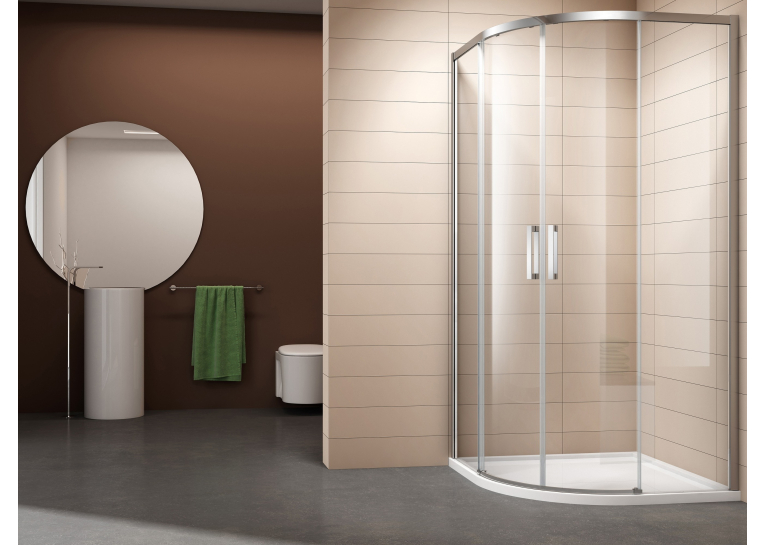 Душова кабіна Volle SOLO 90x90x195 см, профіль cromo, скло прозоре 6мм, без піддону 1010.114501