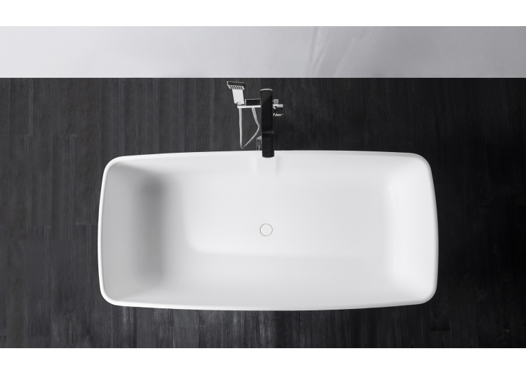  Ванна VOLLE окрема кам'яна Solid surface 1680*800*530 мм, 12-40-034