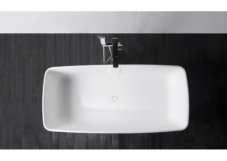 Ванна VOLLE отдельностоящая каменная Solid surface 1680*800*530 мм, 12-40-034