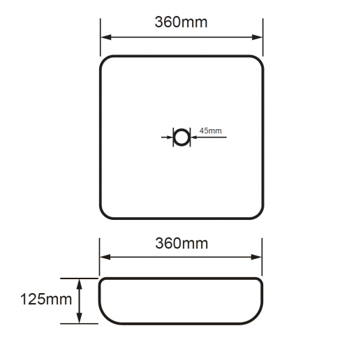 Раковина накладная VOLLE VOLLE без отверстия под смеситель, 13-01-035