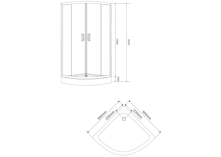 Душевая кабина Eger TISZA BS 90x90x185, без поддона, стекло Spagetti, 599-021-BS/1