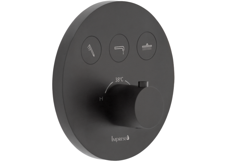 Душевая система скрытого монтажа с термостатом  Imprese KUCERA Click, Черный t04803410SBC