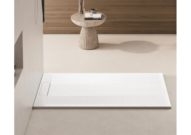 Піддон Weston ES-H 80x120 см, штучний камінь, холодний білий (Cold White), з сифоном і решіткою (68497)