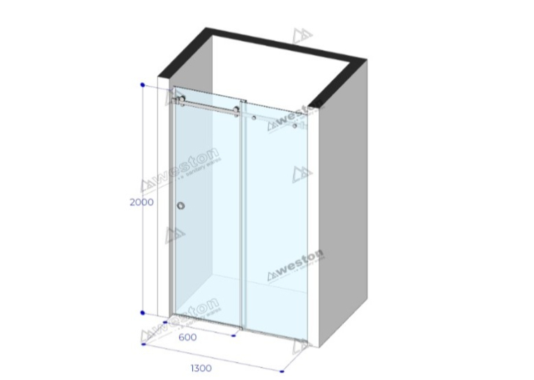 Душевые двери Weston WDS 6 раздвижные Хром 200x130 см