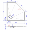 Душовий піддон п'ятикутний Weston WT5 90x90x3.4 білий WPD-P-90x90