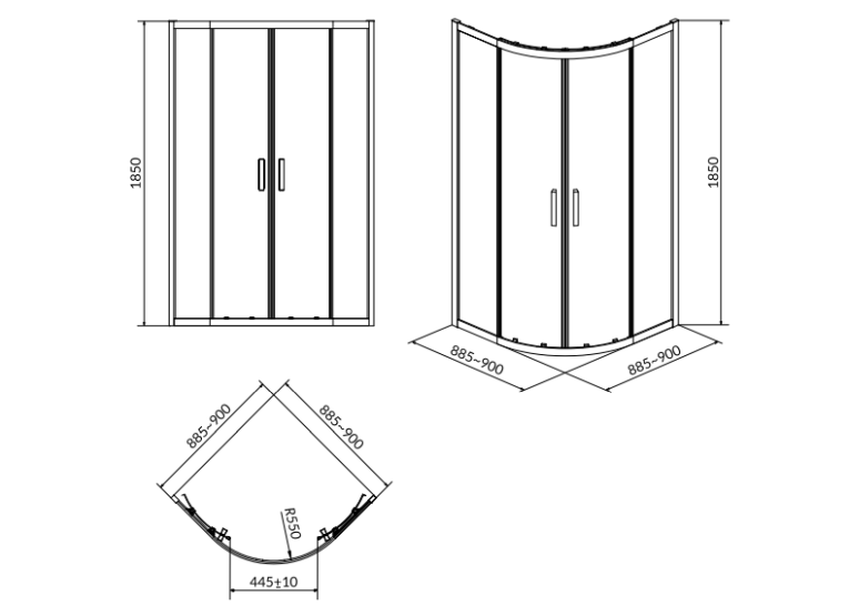 Душова кабіна Cersanit Basic 90x90 (S158-005)