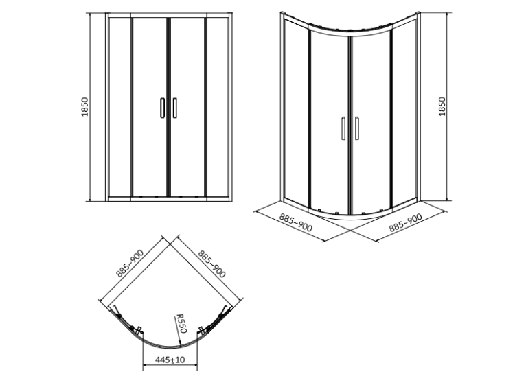 Душевая кабина Cersanit Basic 90x90 (S158-005)