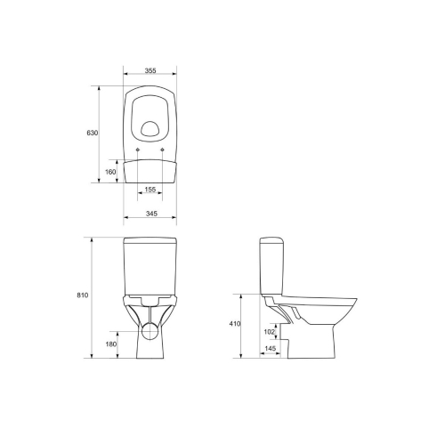Унітаз-компакт Cersanit CARINA CLEAN ON 011, 3/5 л, з сидінням SOFT-CLOSE SLIM RS31-001