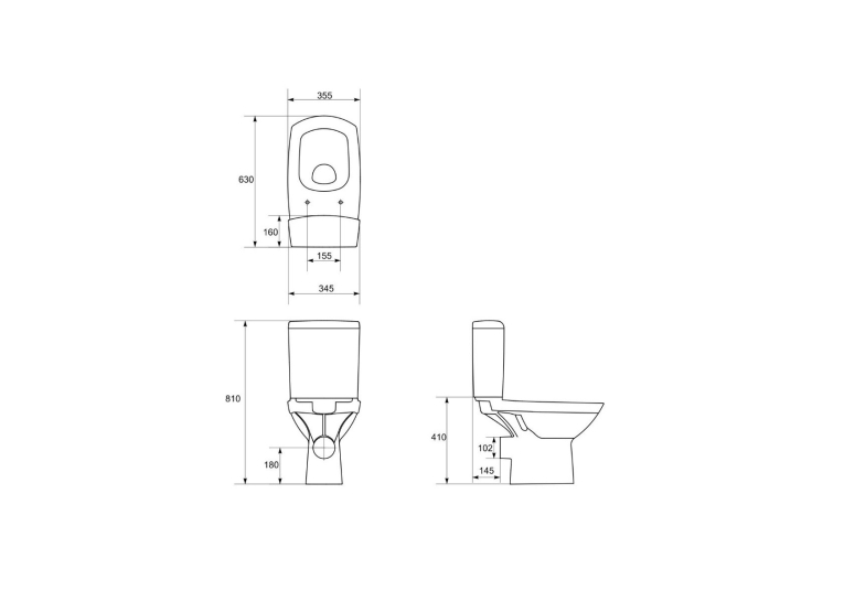 Унітаз-компакт Cersanit CARINA CLEAN ON 011, 3/5 л, з сидінням SOFT-CLOSE SLIM RS31-001