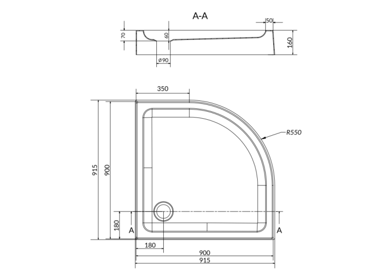 Піддон акриловий Cersanit TAKO 90x90 (S204-004)