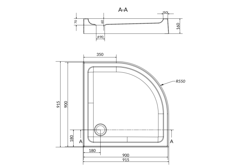 Піддон акриловий Cersanit TAKO 90x90 (S204-004)
