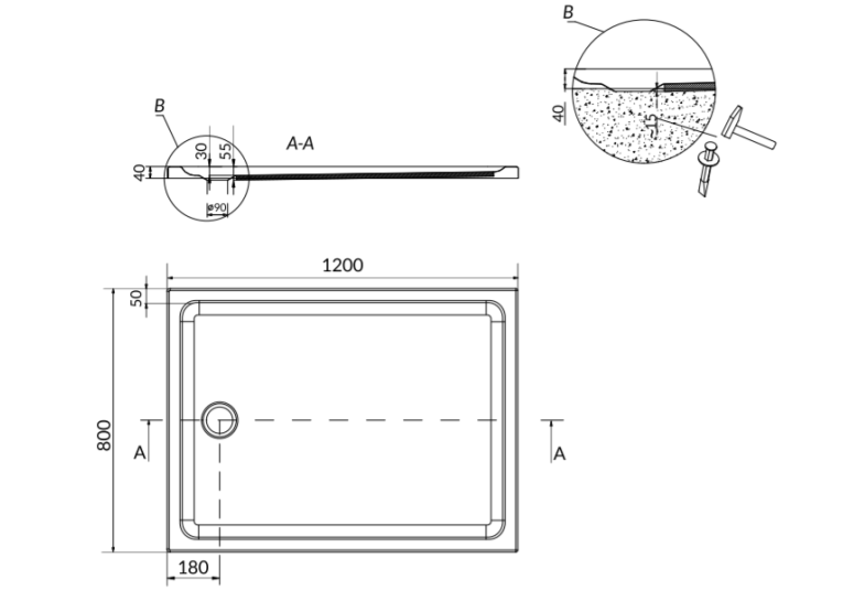  Піддон акриловий Cersanit TAKO 120x90 (S204-020)