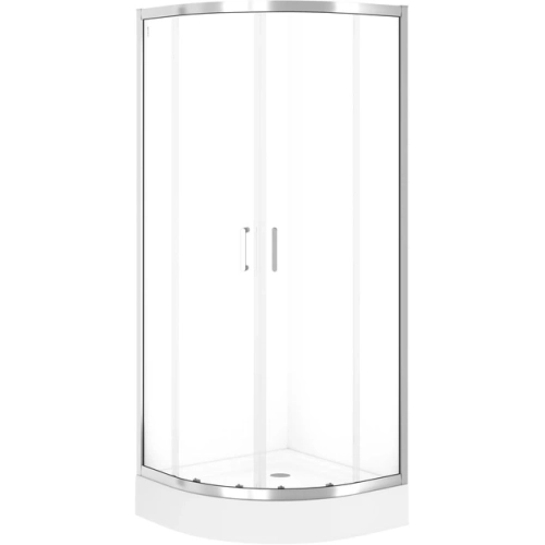 Полукраглая душевая кабина Cersanit BRASCO 80x80x190 хром Поддон 80x80x16 + панель (S168-001+S204-003)