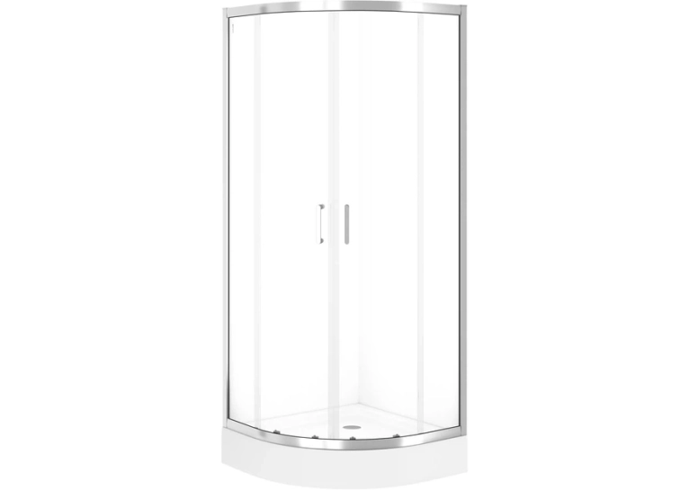 Полукраглая душевая кабина Cersanit BRASCO 80x80x190 хром Поддон 80x80x16 + панель (S168-001+S204-003)