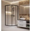 Полукраглая душевая кабина Cersanit BRASCO 80x80x190 черный + поддон 80x80x16 + панель (S168-003+S204-003)