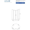 Полукраглая душевая кабина Cersanit BRASCO 80x80x190 черный + поддон 80x80x16 + панель (S168-003+S204-003)