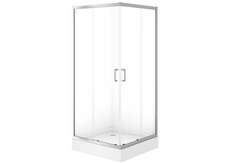 Душевая кабина Cersanit BRASCO 90x90x190 квадратная, хром, прозрачный витраж + піддон 90x90x16 +панель (S168-006+S204-012)