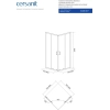 Квадратная душевая кабина Cersanit BRASCO 80x80x190 + Поддон 80x80x16 + панель (S168-007+S204-011)