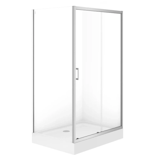 Прямоугольная душевая кабина Cersanit BRASCO 120х90х190 хром с поддоном и панелью (S168-014+S204-028)