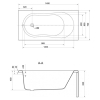 Ванна акриловая Cersanit MITO 140 x 70 прямоугольная  (TS301-003) + ножки PW01/S906-001