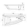 Ванна асиметрична акрилова Cersanit Virgo Max 160x90 L S301-133
