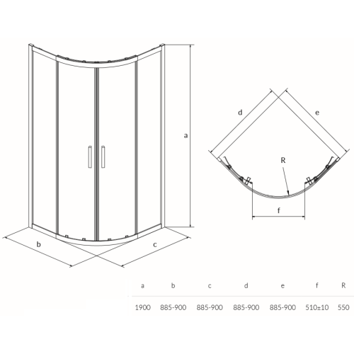 Душова кабіна Cersanit ZIP 90x90 (S154-002)