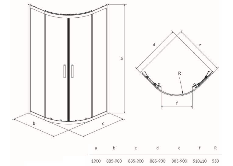  Душова кабіна Cersanit Basic 90x90 (S158-005)