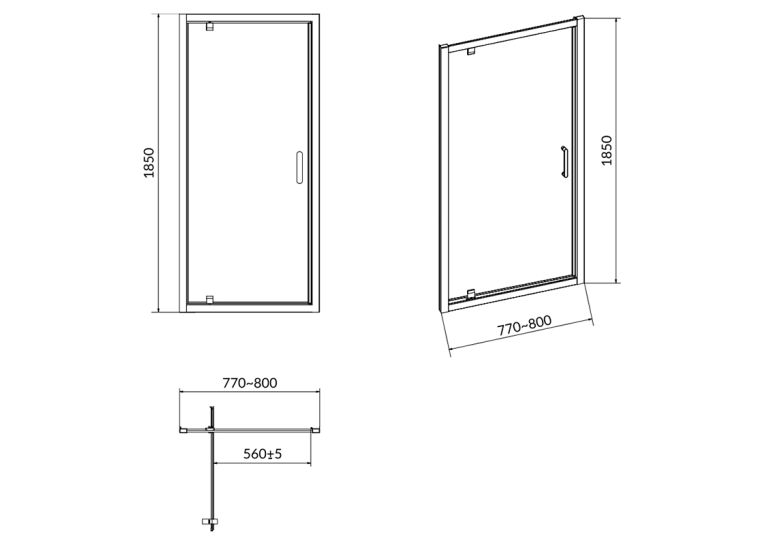 Душові двері Cersanit Pivot Basic 80x185 (S158-001)