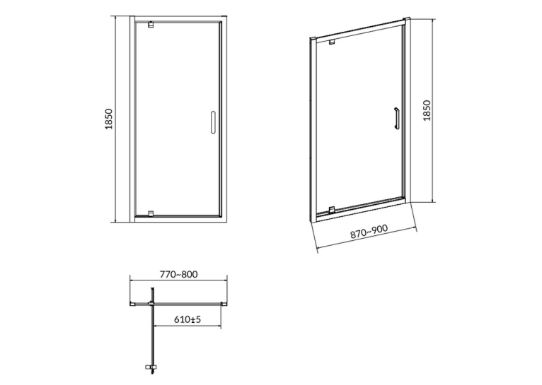 Душові двері Cersanit Pivot Basic 90x185 (S158-002)