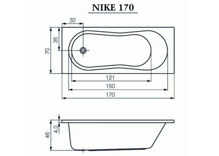  Ванна Cersanit ABS NIKE 170 X 70 S301-249